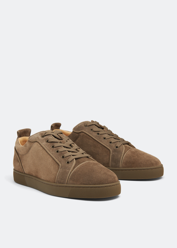 Louis Junior Suede Low Top Sneakers in Brown - Christian Louboutin