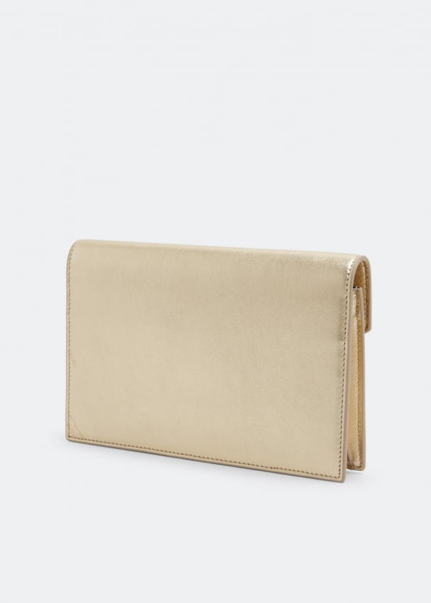 Saint Laurent Envelope Chain Wallet Clutch Bag - Gold
