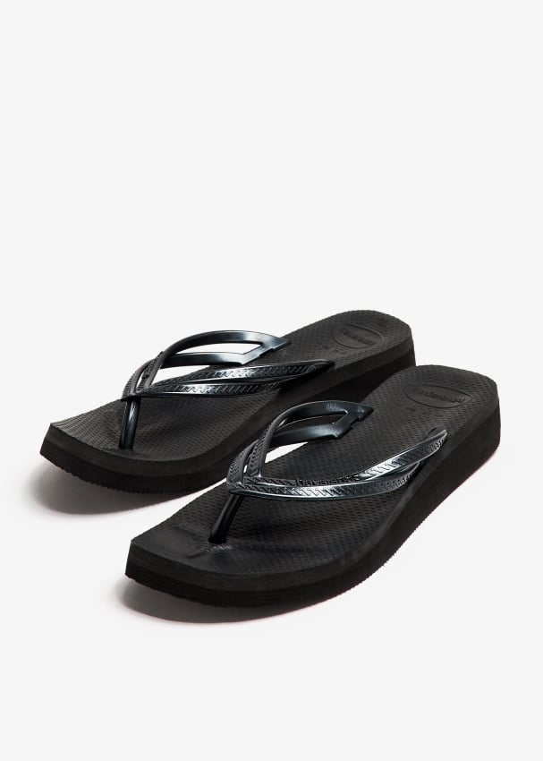 Havaianas black wedge flip flops online