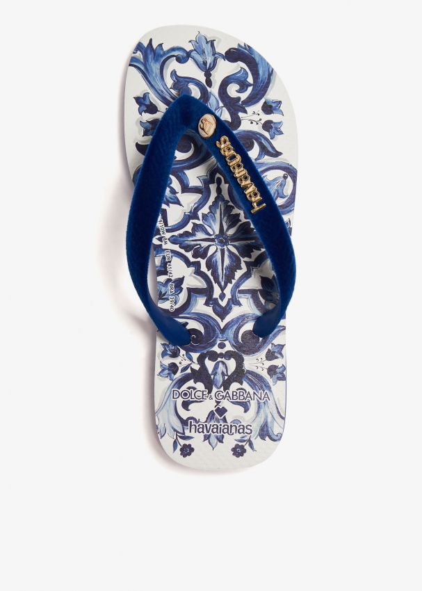 Havaianas x Dolce&Gabbana flip flops for Women - Blue in UAE | Level Shoes