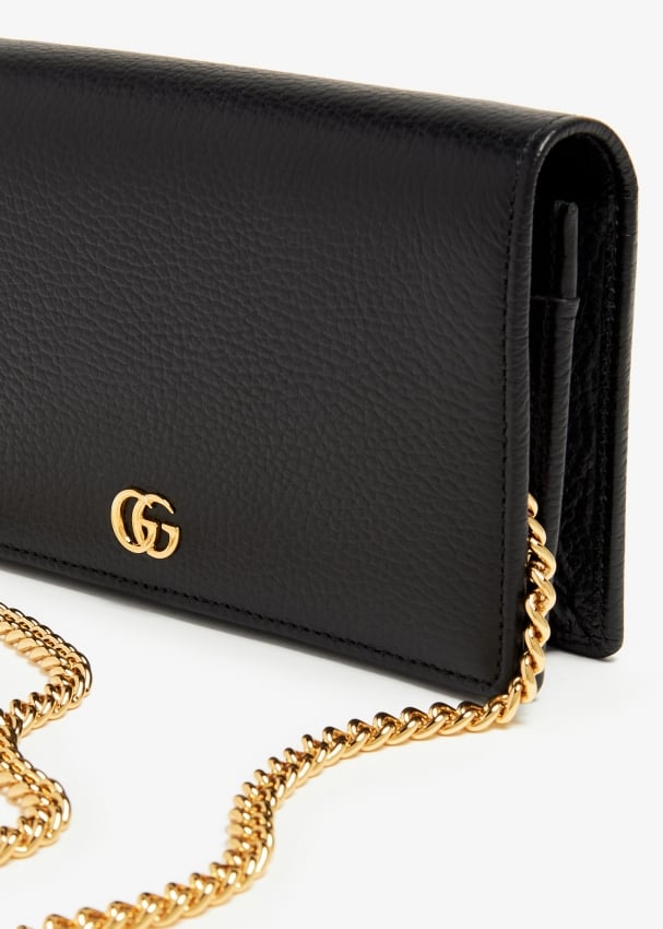 Gucci GG Marmont leather mini chain bag for Women Black in KSA Level Shoes