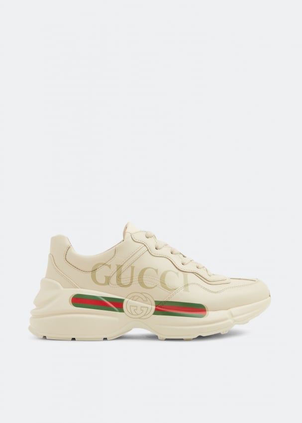 Gucci Rhyton leather sneakers for Men - White in KSA | Level Shoes