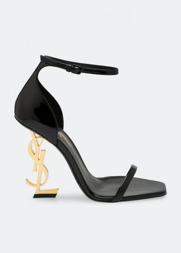 Saint Laurent Opyum patent leather sandals for Women - Black in UAE ...