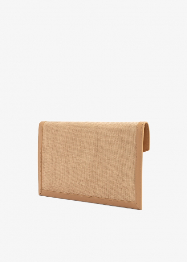 uptown pouch in canvas and smooth leather