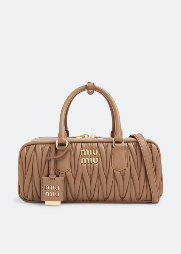 Miu Miu Arcadie matelassé leather bag for Women - Brown in UAE | Level ...