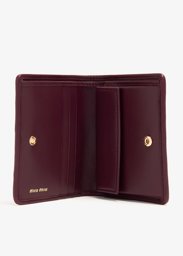 Miu Miu Matelasse leather wallet for Women Burgundy in KSA Level Shoes