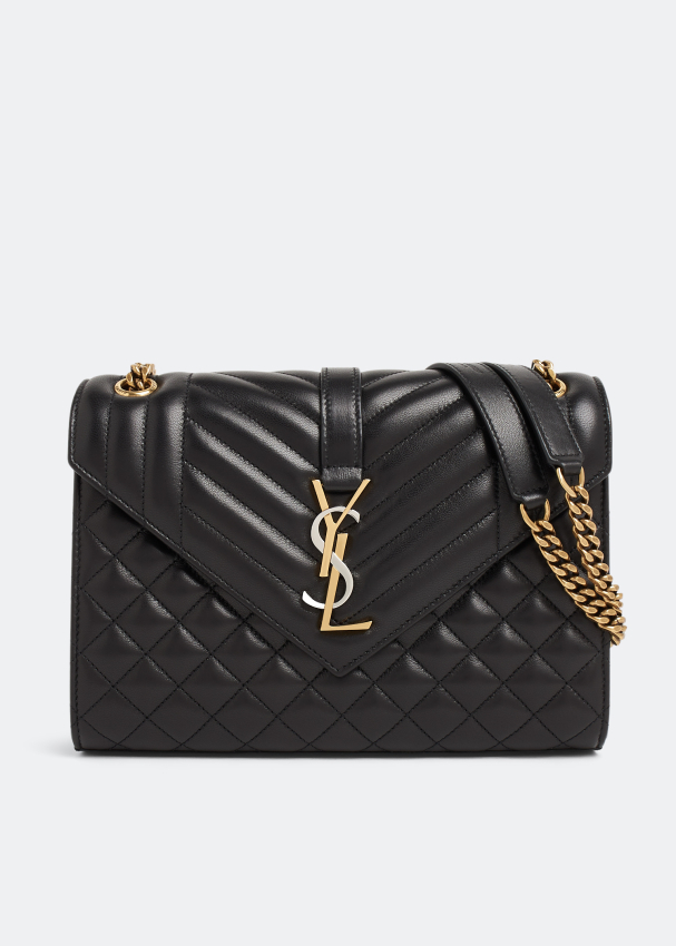 Saint Laurent Monogram Narrow Belt With Square Buckle In Nappa Leather White /Gold