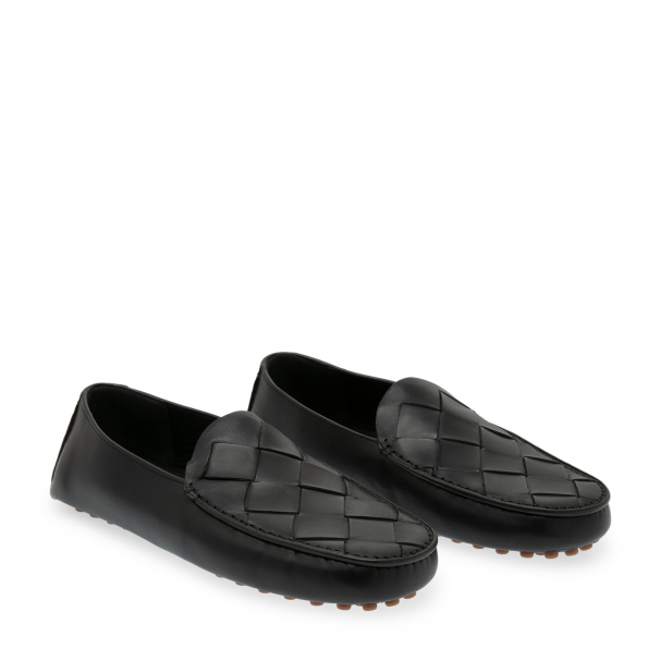 Bottega Veneta Intrecciato Leather Loafers - Black - Loafers