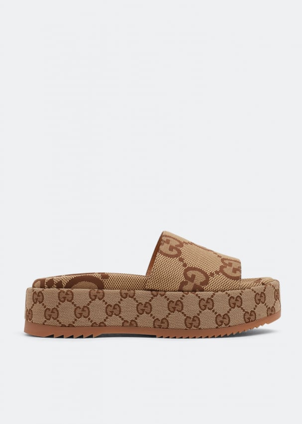 Gucci Platform slide sandals for Women - Beige in UAE | Level Shoes