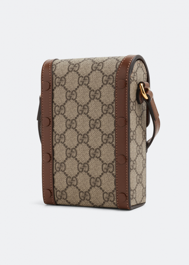 Gucci Brown GG Supreme 'Gucci 1955' Horsebit Mini Bag for Men