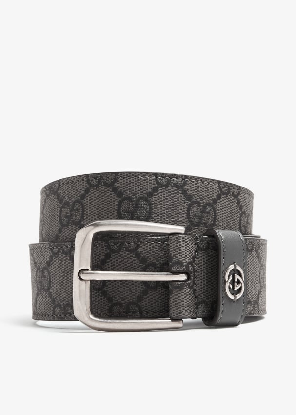 Grey gucci belt best sale