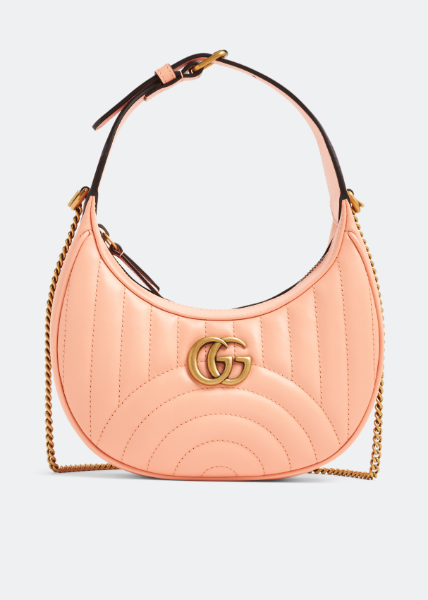 Gucci GG Marmont Half-Moon Shaped Mini Bag - Pink