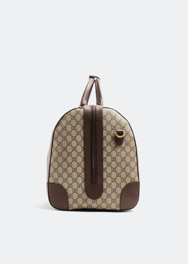 Gucci Savoy small duffle bag in beige and ebony Supreme