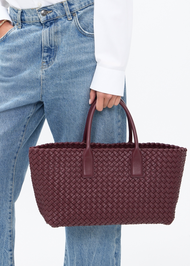 Bottega Veneta Small Cabat bag for Women Burgundy in Bahrain Level Shoes