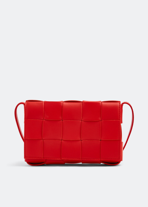Cassette Small Leather Shoulder Bag in Red - Bottega Veneta