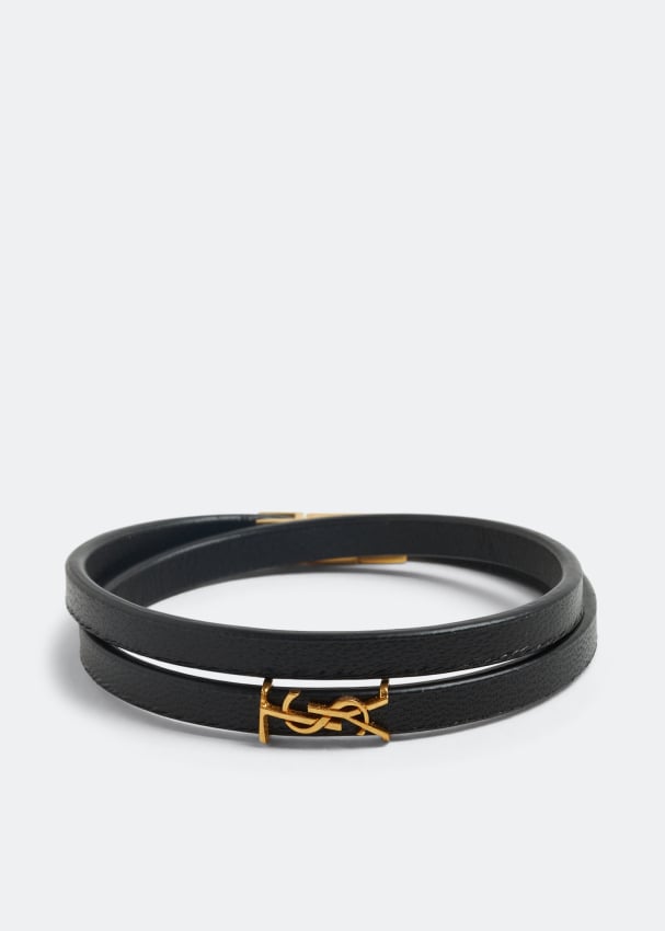 Saint Laurent Leather bracelet with logo | Men's Jewelery | Vitkac