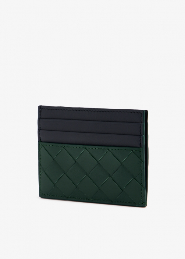 Bottega Veneta Intrecciato Zipped Card Case - Green - Man - Calfskin