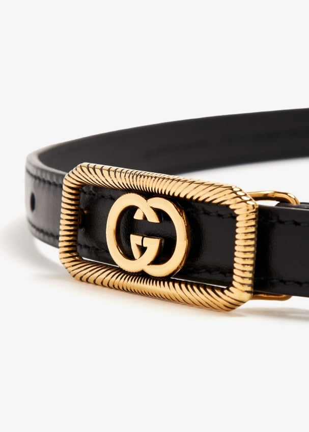 Gucci Interlocking G thin belt for Women Black in UAE Level Shoes