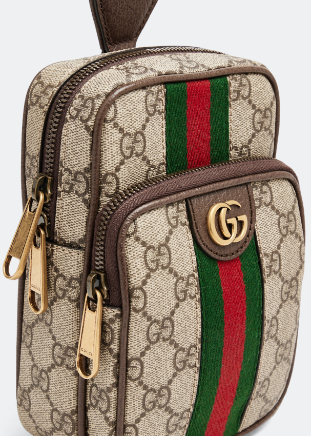 Gucci GG Supreme Sling Crossbody Bag in Brown for Men