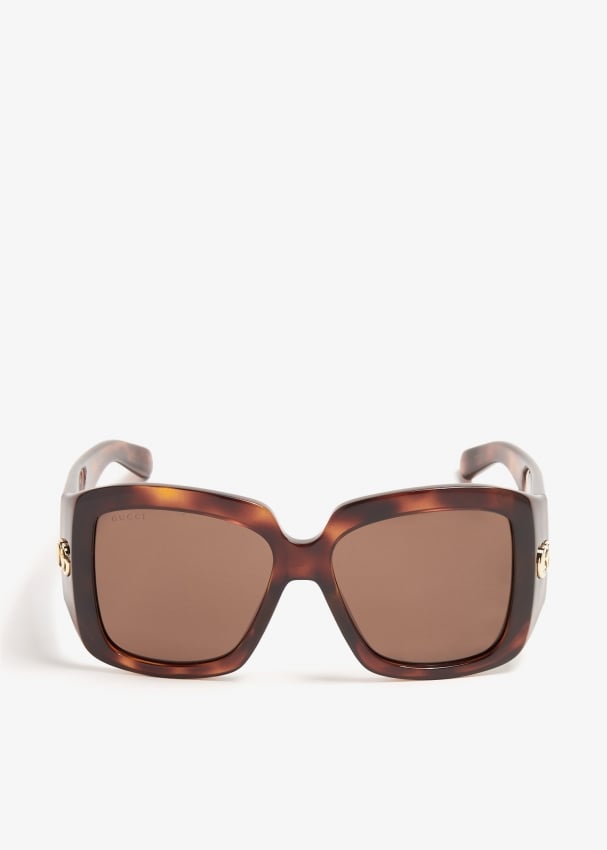 Gucci Square frame sunglasses for ADULT UNISEX Men Women Brown in UAE Level Shoes