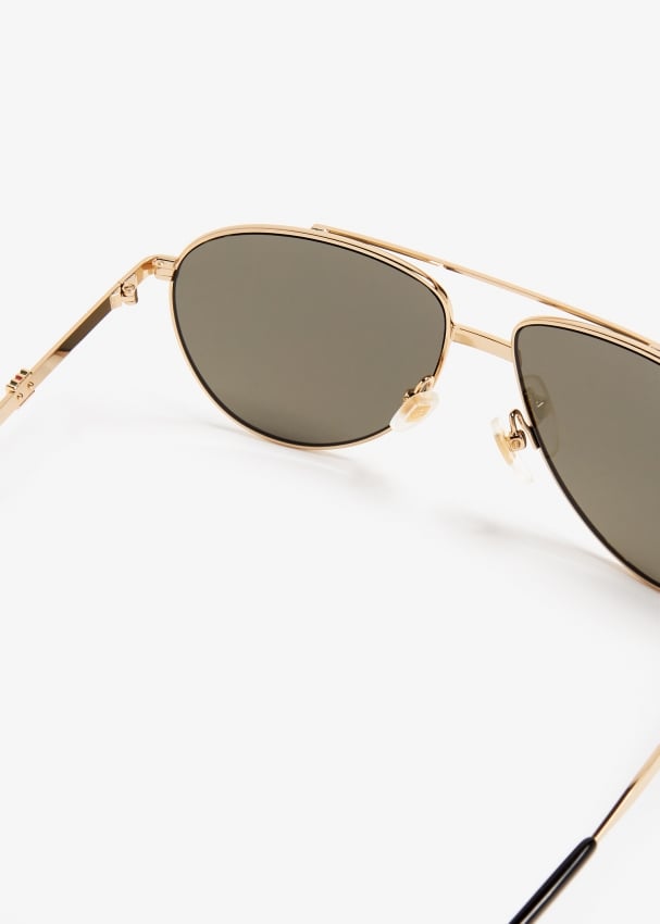 Gucci women's gold aviator sunglasses best sale