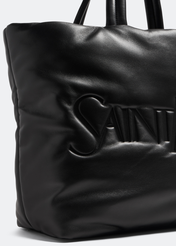 SAINT LAURENT Large Shopper Tote in Black Leather