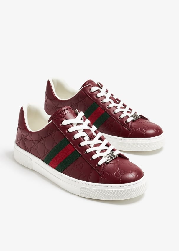 Gucci Ace sneakers for Women Burgundy in KSA Level Shoes