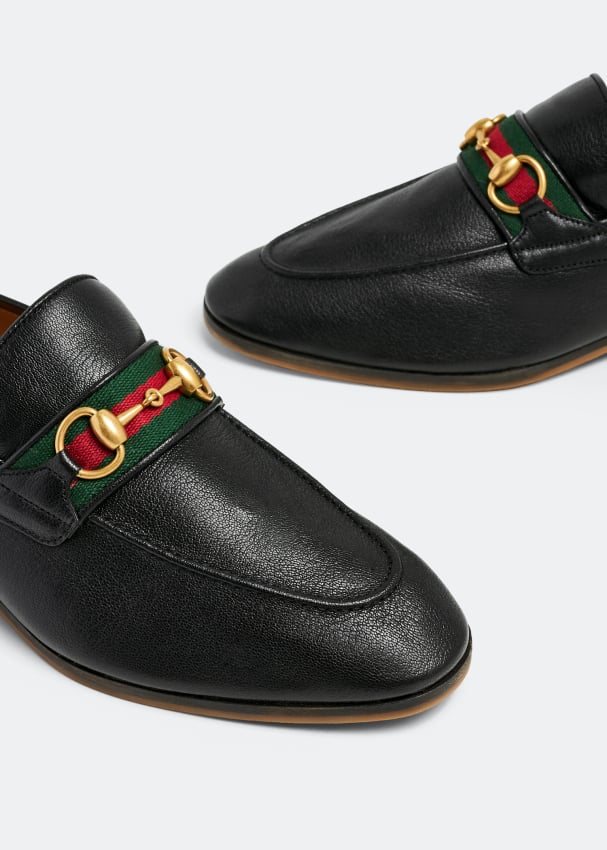 Gucci leather web horsebit on sale loafer