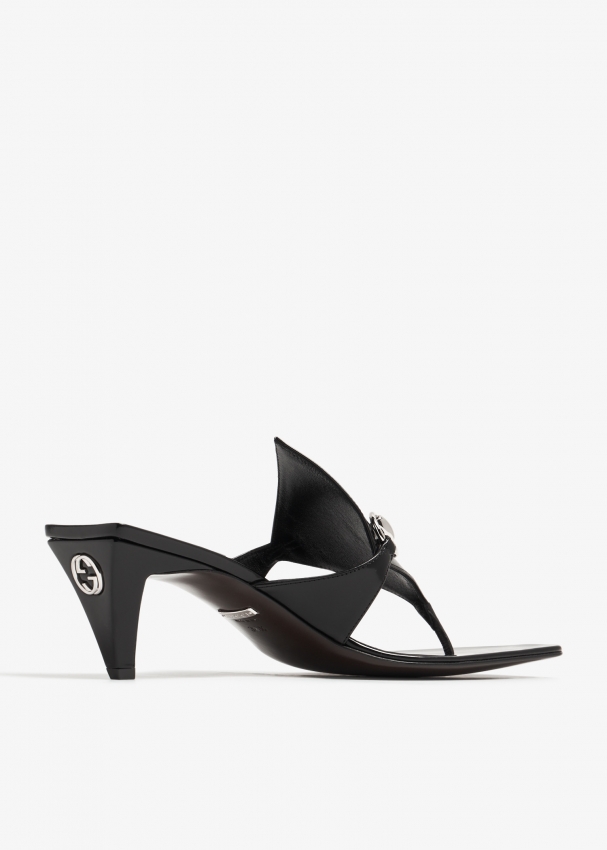 Gucci Horsebit thong sandals for Women Black in Qatar Level Shoes