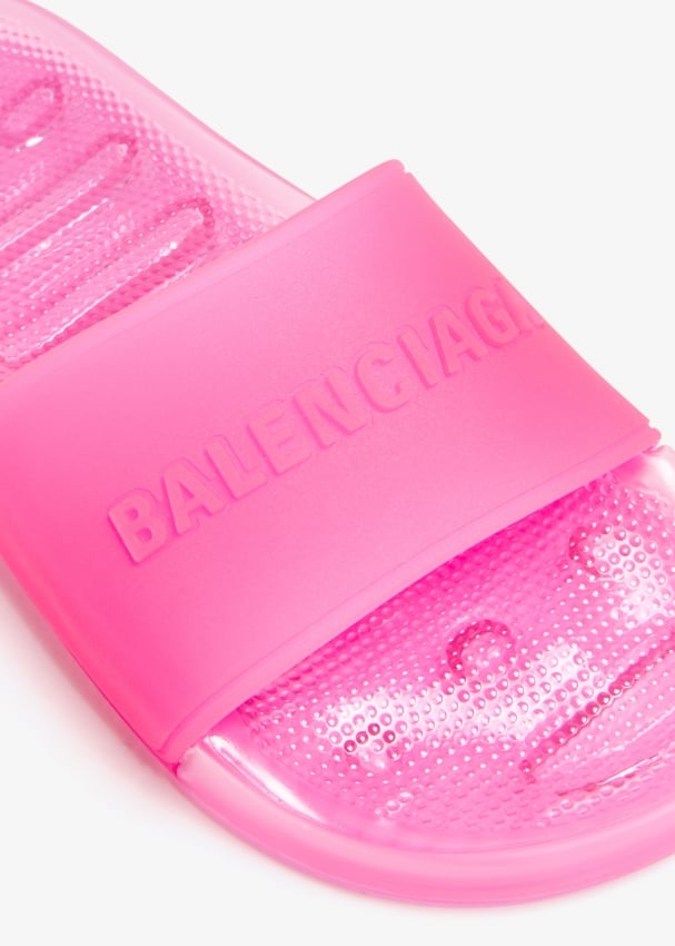 Balenciaga Pool transparent slides for Women Pink in KSA Level Shoes