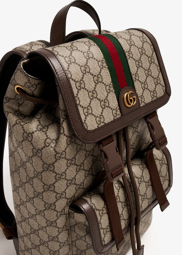 Gucci men's gg supreme canvas backpack best sale