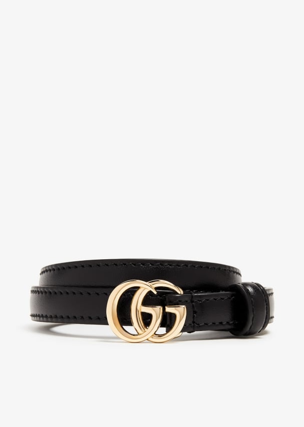 Gucci GG Marmont thin belt for Women Black in KSA Level Shoes