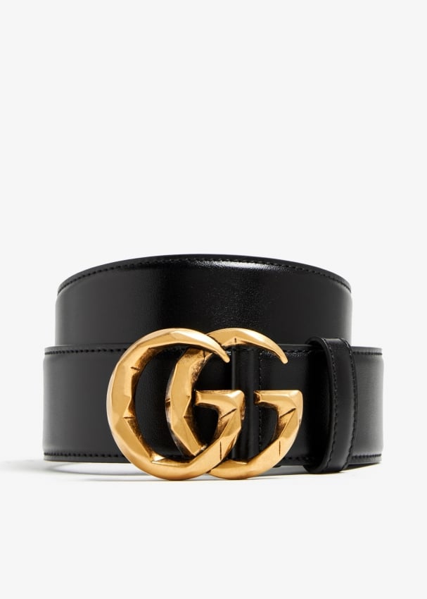 Black logo gucci belt online