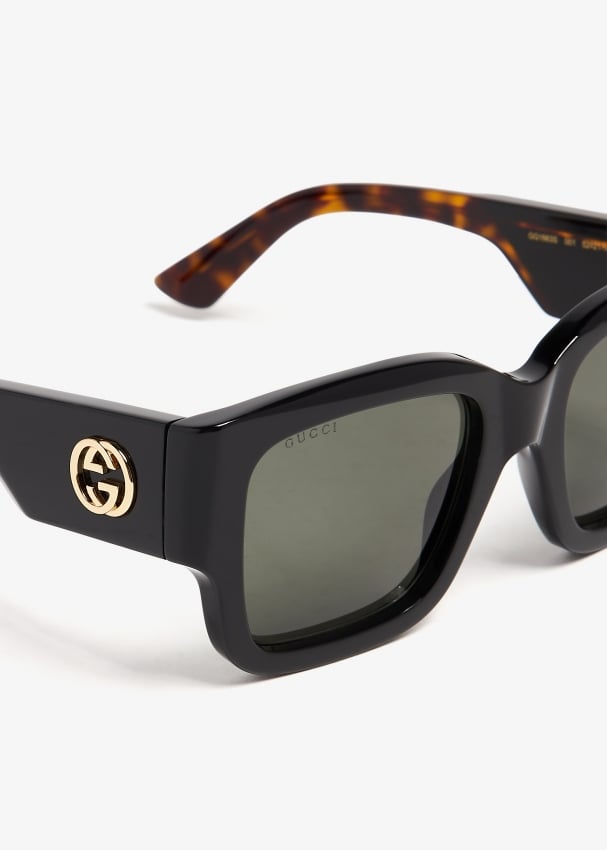 Gucci square black sunglasses best sale