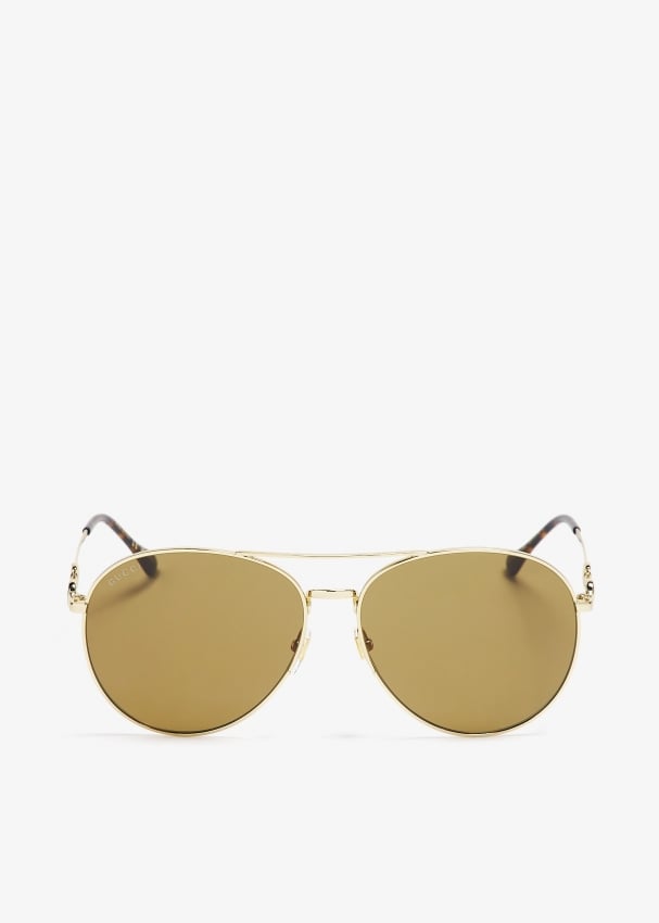 Gucci Aviator frame sunglasses for Women Gold in UAE Level Shoes