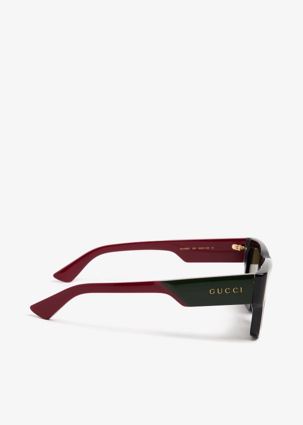 Gucci Rectangular frame sunglasses for Men Black in UAE Level Shoes