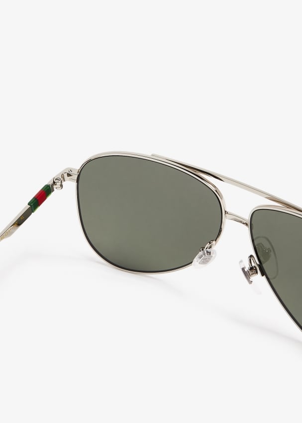 Gucci large aviator sunglasses hotsell