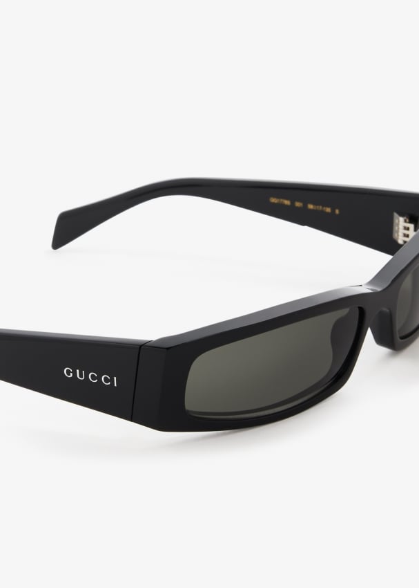 Gucci Rectangular frame sunglasses for Men Black in UAE Level Shoes