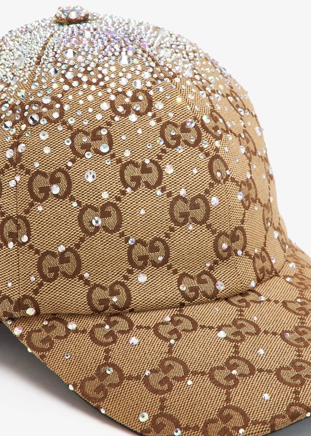 Gucci GG Crystals baseball hat for Women Beige in KSA Level Shoes