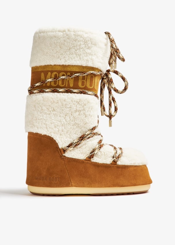 Moon Boot Icon Shearling boots for Women White in KSA Level Shoes