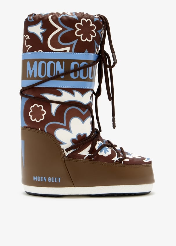 Moon Boot Icon flower boots for Women Brown in UAE Level Shoes