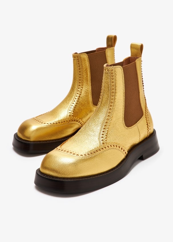 McQueen The Brogue Chelsea boot for Women Gold in KSA Level Shoes