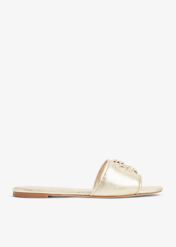 Tory Burch Eleanor slides for Women - Gold in UAE | Level Shoes