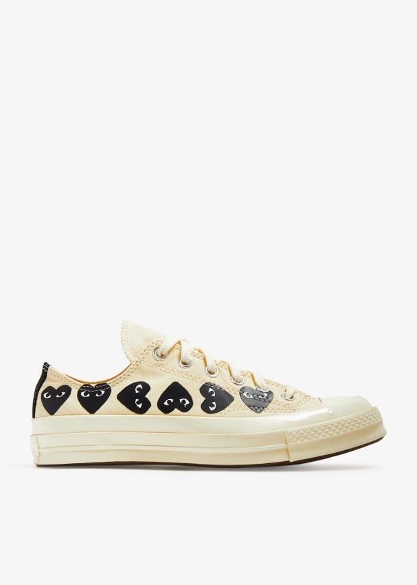 Comme des Garcons PLAY x Converse Chuck 70 Multi Heart sneakers for ADULT UNISEX Men Women Beige in UAE Level Shoes