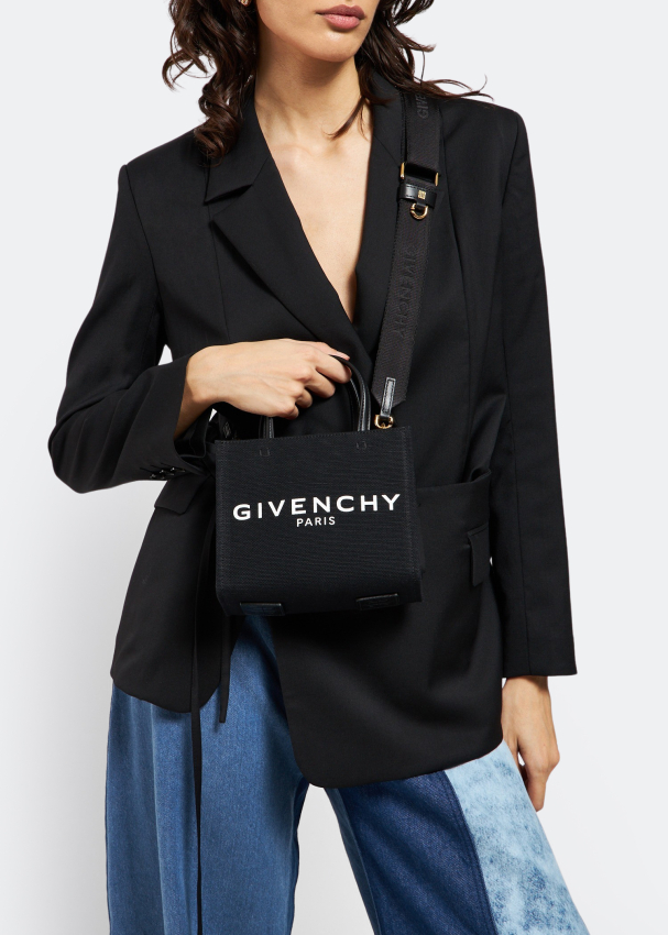Givenchy Small 4G Bag In Tweed Black in Cotton/Linen with Silver-tone - US