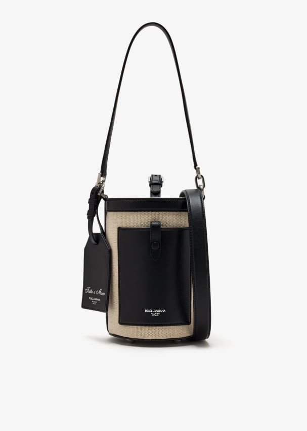 Canvas bucket bag