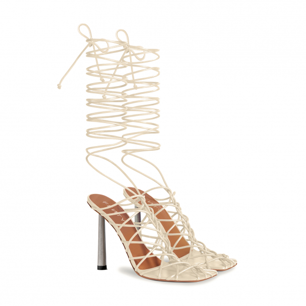 SCHUTZ 10 caged heels sandals shoes suede stilettos zipper side bows l –  Jenifers Designer Closet