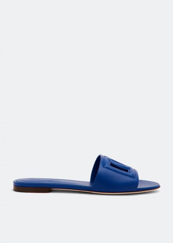 Dolce&Gabbana DG logo flat sandals for Women - Blue in UAE | Level Shoes