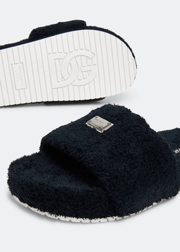 Dolce and gabbana fur on sale slides