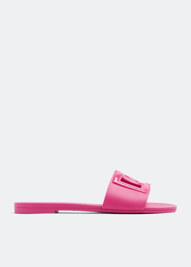 Dolce&Gabbana DG logo rubber slides for Women - Pink in UAE | Level Shoes